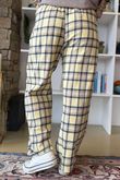 Rhona Plaid Brushed Cotton Kick Pant Lemon 